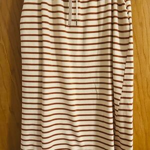 NWT Self Contrast Striped Cream and Rust Women's Skirt for Anthropologie.